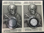 1/10th oz Fine Silver Round Tactical Skeleton .999 Coin In Capsule - 2 Coin Set