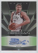 2019-20 Panini Obsidian Matrix Electric Etch Green 19/25 Brook Lopez Auto 0n7b