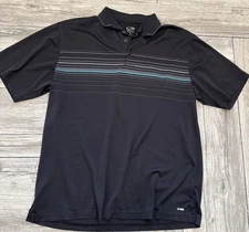 Champion Golf Black Performance Polo Short Sleeve Wicking Top Shirt Size Large