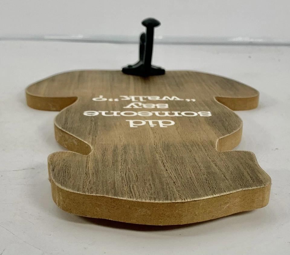 Hanging Dog Leash Holder Wood Did Someone Say Walk Foto 3 de 4