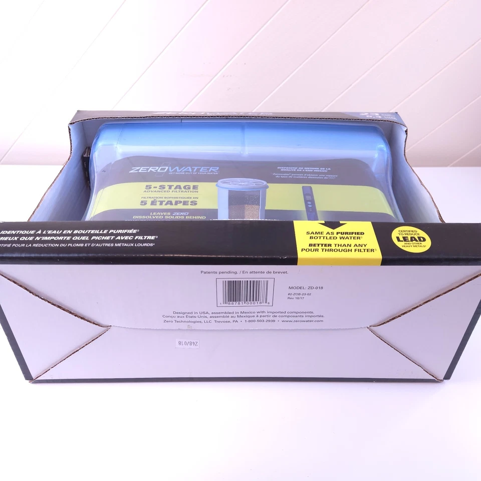 ZeroWater 23-Cup Dispenser Ready Pour 5-Stage Water Filter New Sealed Unopened - Image 2 of 4
