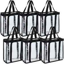 Fasmov Set of 6 Vinyl Record Storage Bags Hold up to 216 Albums 6 Pack, Black