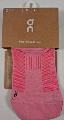 On 2UF10443955 Small W-(7-8.5) Elite Run Sock Low-1Pair, Raspberry/Pink