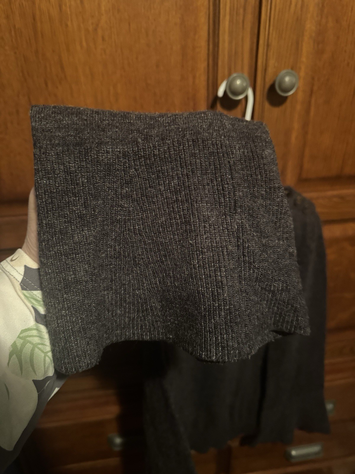 LOFT Gray Knit Button Accent Pullover Sweater Cre… - image 4