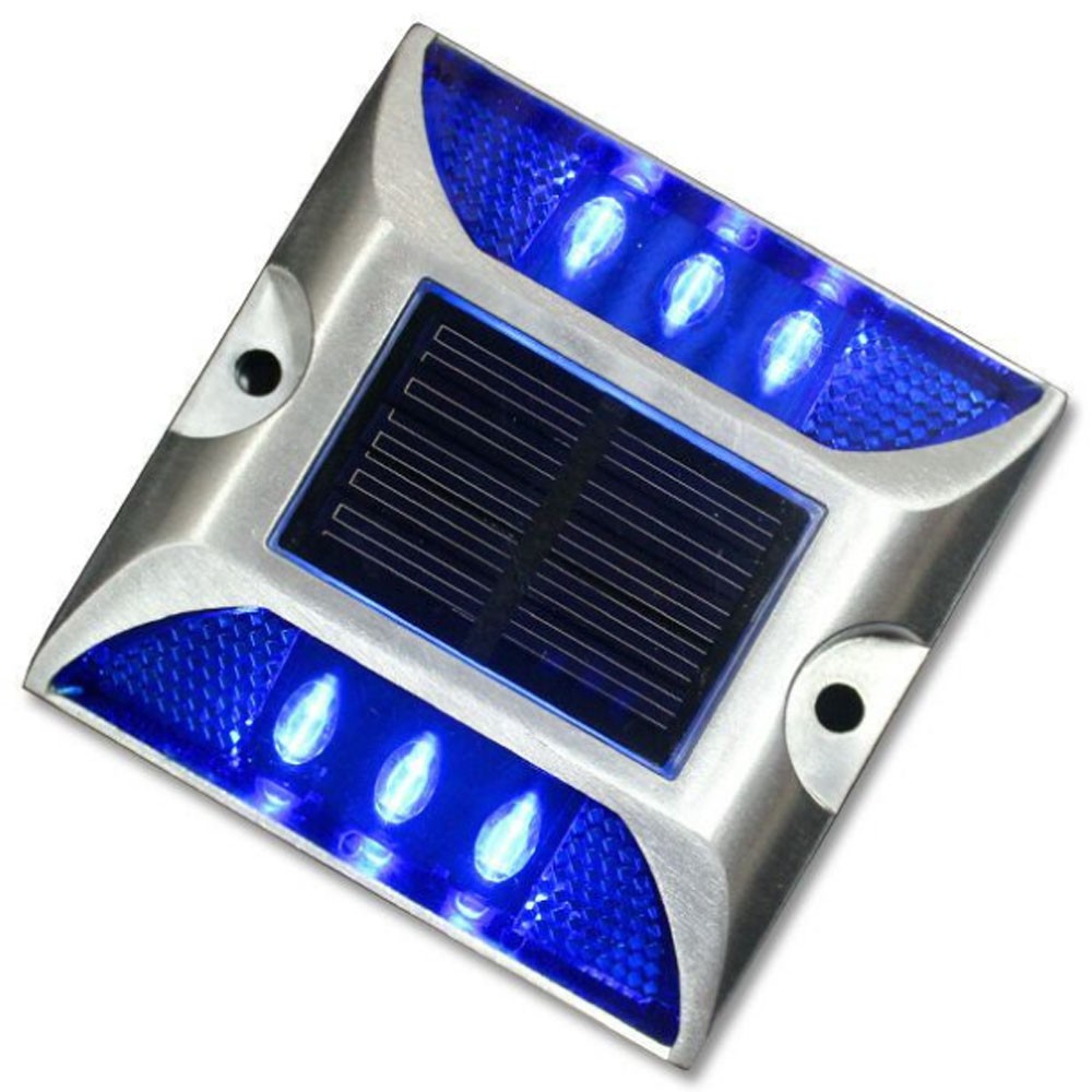 1*Aluminum Solar Cat Eye Road Stud Light Solar Traffic Road Stud Reflective Road