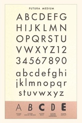 Vintage Journal Font Sample Chart, Futura by Found Image Press (English) Paperba