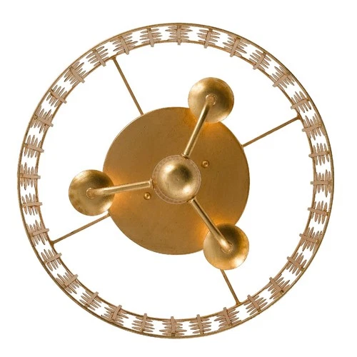 Crystorama Lighting Group 544 Layla 3 Light 15"W Flush Mount Drum - Gold - Picture 9 of 12