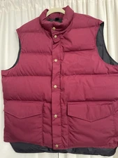 Woolrich Men’s XL Down Puffer Vest Beet Red USA Made Vintage Outdoor Hunting