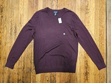Express Merino Crewneck Sweater, Burgundy - Men's M