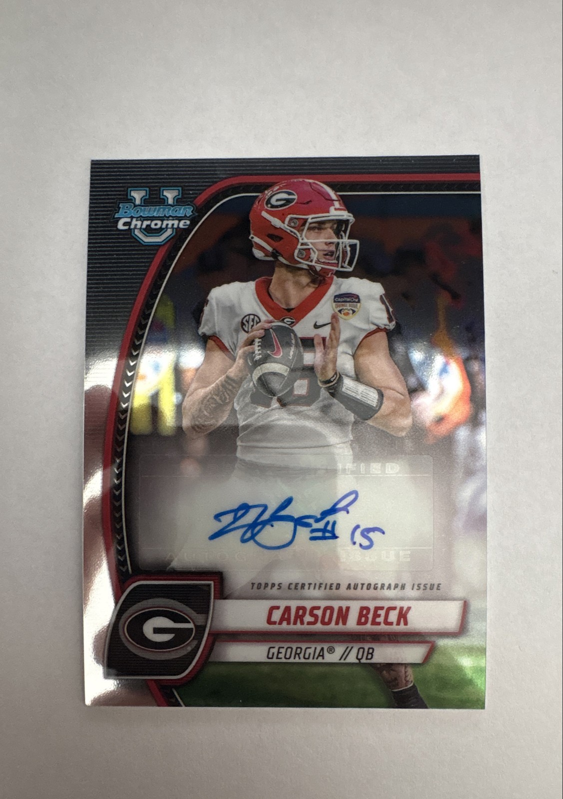 2024 Bowman University - Chrome Prospect Autographs Carson Beck #PA-CBE (AU, RC)