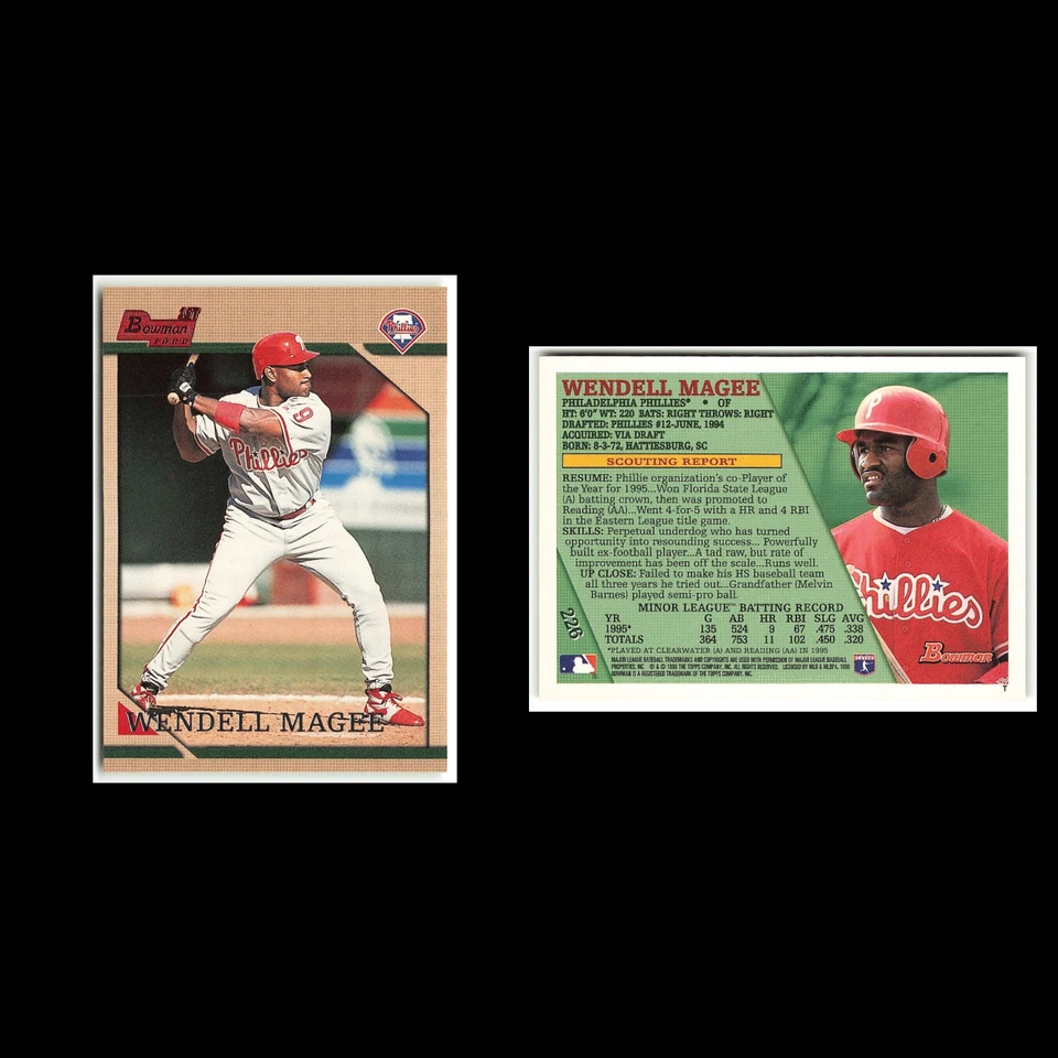 Wendell Magee Rookie #226 1996 Bowman Philadelphia Phillies Baseball Card MLB NM - Image 3 of 3
