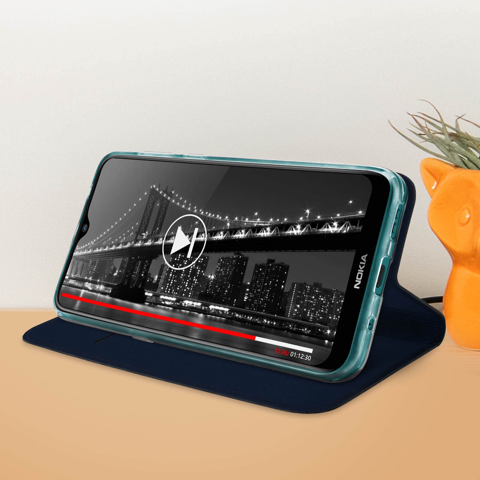 Protection Nokia 2.3 bleue support video pour train et bureau - 3