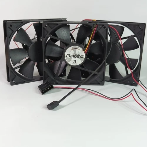 3x Antec TriCool 120mm Case Fans 3-Speed Control Molex Relubricated Bearings