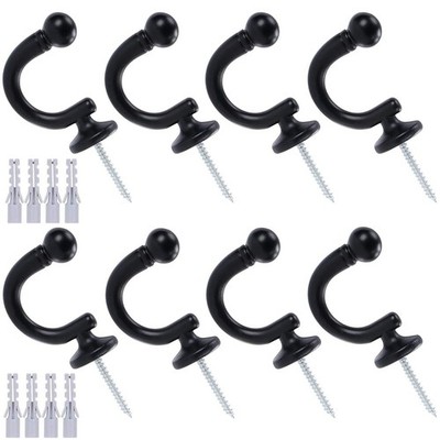 8PCS Curtain Tie Backs Hooks, U Shaped Heavy Duty Curtain Tie Back Hooks Ball...