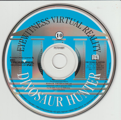 Dinosaur Hunter PC CD-ROM 1998 Eyewitness Virtual Reality Windows 98 (F13)