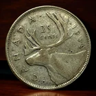 1939 Canada 25 Cents King George Canadian 80% Silver Coin KM 35 Lot C11-363