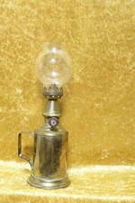 Antike franz&ouml;sische Pigeon Petroleum Lampe Bergbau &Ouml;llampe Messing um 1900
