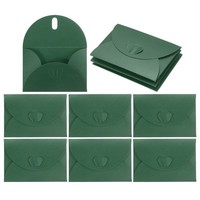 Mini-UmschläGe, 25Er-Pack GrußKartenumschläGe Mit Herzverschluss, DunkelgrüN