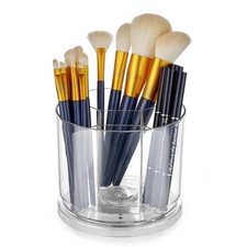 Makeup Brush Holder Organizer -Rotating 360 Clear Storage Cup