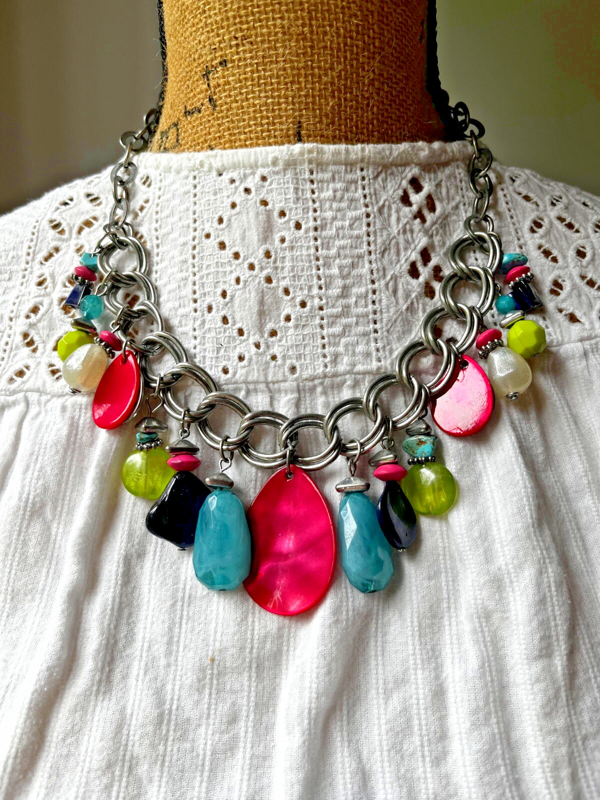 RUBY RD Multi bead Boho necklace 22”… - image 4