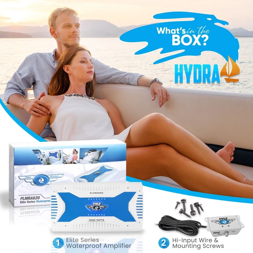 Amplificador Mosfet puenteable marino impermeable Pyle 6 canales 2000 vatios Foto 2 de 4
