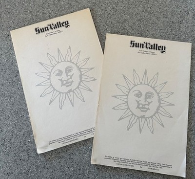 2 vintage Sun Valley Idaho paper partial notepads 7''x10'' ~