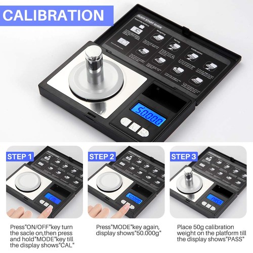 Báscula de miligramos, báscula digital de joyería de 50 g/0,001 g, escala de micro gramos para polvo... - Imagen 6 de 7