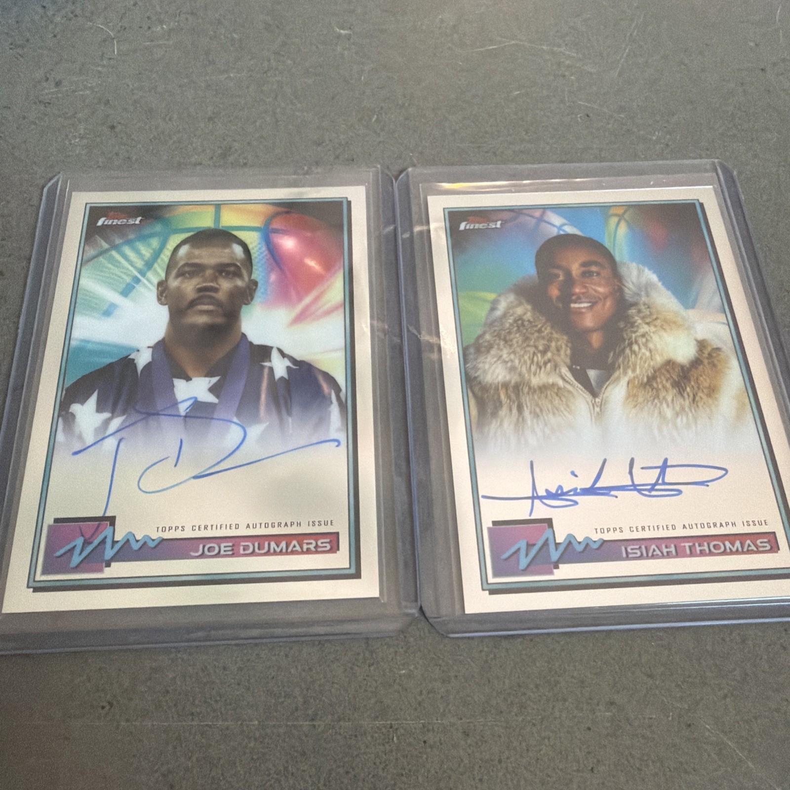 2021 Topps Finest Basketball Isiah Thomas #FA-IT Auto and Joe Dumars #FA-JD Auto