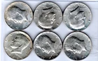 LOT/6 1965-1968 KENNEDY 50 Cent HALF-DOLLAR Near Unc CONDITION NEXT DAY SHIPPING