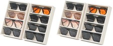 Byken 2 Pcs Sunglasses Organizer,4 Grid Eyeglass Jewelry Storage Tray for Dra...