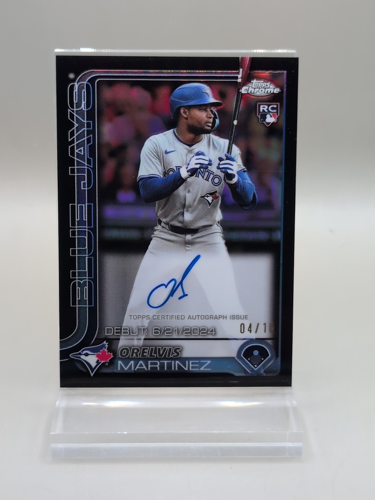 2025 Topps Chrome Orelvis Martinez Rookie Auto Black Refractor /10