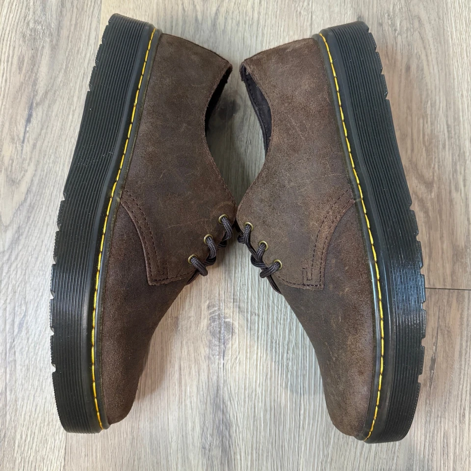 Zapatos de plataforma Oxford Dr. Martens Zavala Lo marrón gamuza cuero para mujer 9 NUEVO Foto 4 de 4