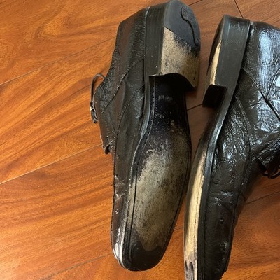 David Eden Exotic Mens Oxford Shoes Size 11 Black Ostrich  display picture 2