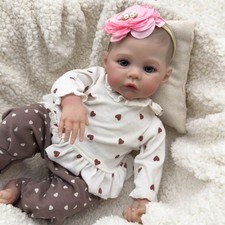 19 Inch Newborn Reborn Baby Doll Meadow 3D Skin Handmade Cloth Body Lifelike