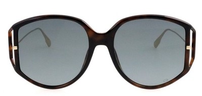 New CHRISTIAN DIOR Direction2 08611 54mm Havana Gold Oversized Sunglasses Italy
