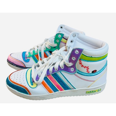 #ad Adidas Top Ten Hi Rainbow Stripe #x27;Triple White#x27; High Top Sneakers FV6131 Size 9½ $67.50