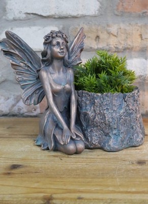 Magische rustikale Fee Pixie Garten Ornament Statue Pflanzgefäß Pflanztopf Skulptur
