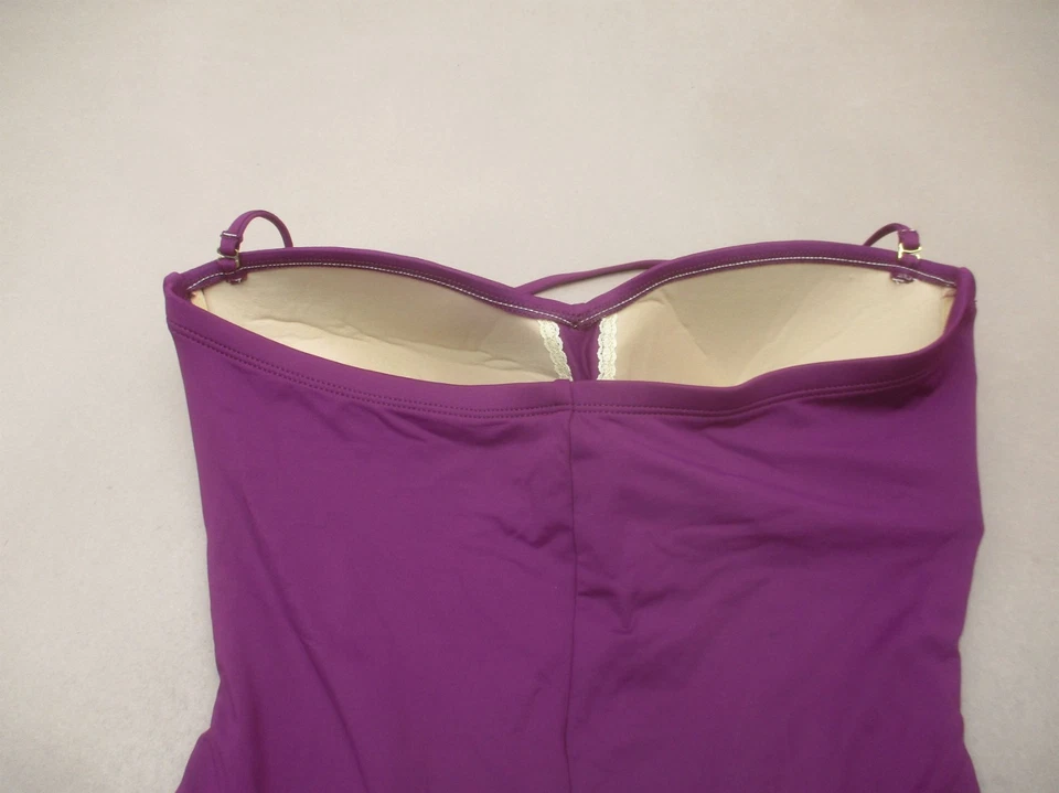 La Blanca Size 10 Womens Lined Wireless Ruched Halter One-Piece Swim Suit 10H - Image 4 of 4