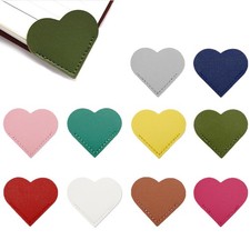 10Pcs Leather Heart Bookmarks for Women Heart Bookmark Page Corner Cute Book ...