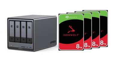 UGREEN NASync DXP4800 Plus NAS System 4-Bay 32TB inkl. 4x Seagate IronWolf ST...