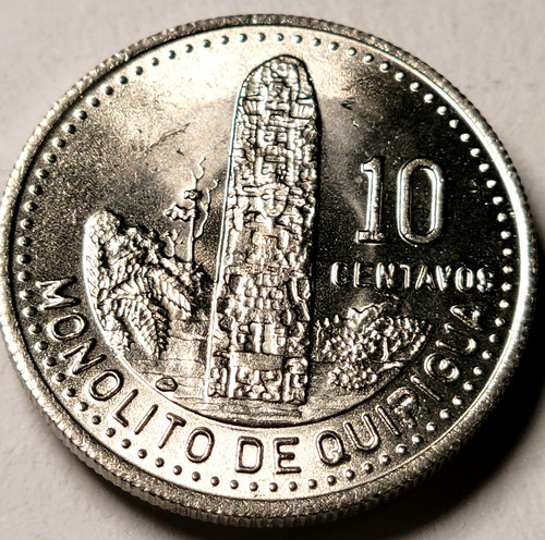GUATEMALA - 1991 - 10 Centavos COIN -KM#277 - 21MM  Beautiful Luster
