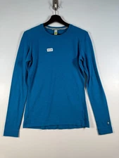Smartwool Women Classic Crewneck Wool Base Layer Long Sleeve Top Blue Sz L 22x27
