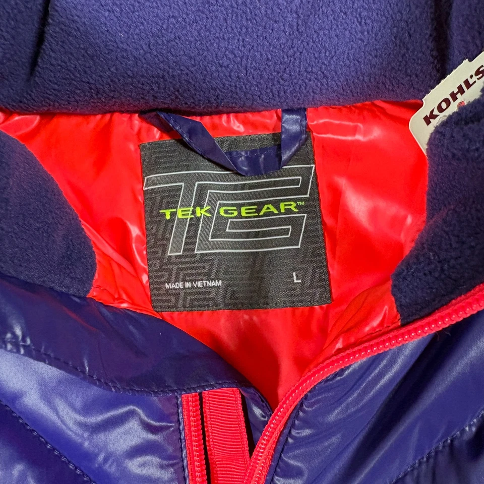 Chaleco acolchado ligero Tek Gear Puffer para mujer L púrpura rojo con capucha nuevo con etiquetas Foto 2 de 4