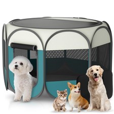 Portable Pet Playpen for Cat Dog - Foldable Medium Pet Play Pen with Removabl...