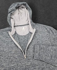Johnnie-O Men's Medium Wake Grey Bowery Golf Performance 1/4 Zip Hoodie Pullover