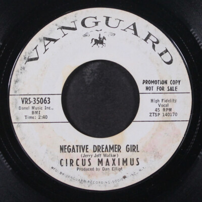 CIRCUS MAXIMUS: lonely man / negative dreamer girl VANGUARD 7'' Single 45 RPM