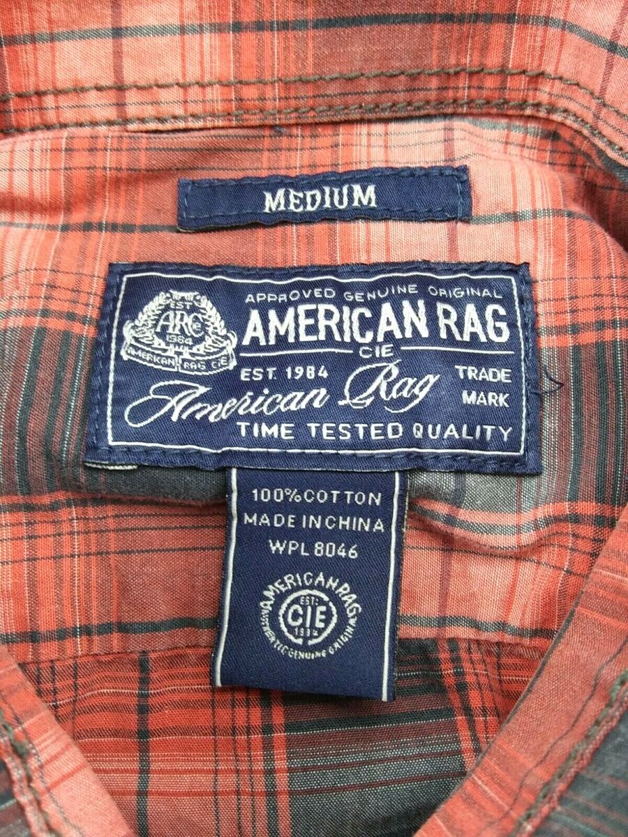 American Rag Shirt Men's Tag Size M Medium Long Sleeve Red American Rag Shirt Men's Tag Size M Medium Long Sleeve Red