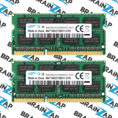 8GB (2x 4GB) DDR3 RAM Samsung M471B5273BH1-CF8 SO-DIMM - 2Rx8 PC3-8500S-07-10-F2