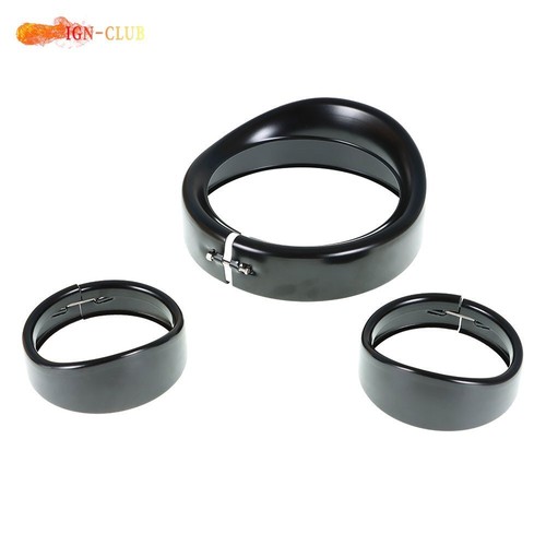 7'' Headlight Trim +4.5" Black Auxiliary light Visor Style Trim Ring For Touring - Picture 2 of 6