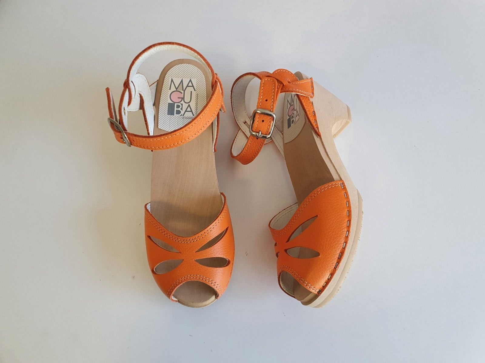 Swedish Clogs Sandals Maguba Rio Orange Size US Womens 6 / EU 36